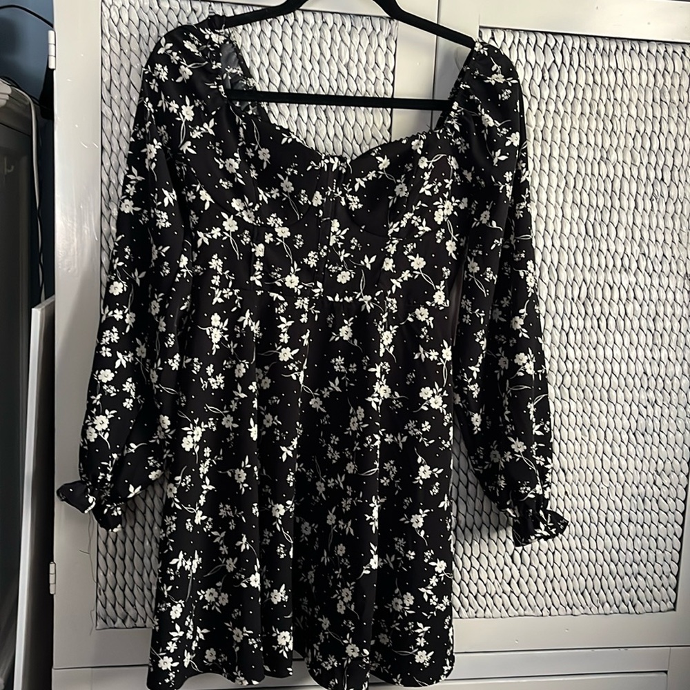 Inspired Hearts new with tags. Black / white baby doll dress with long sleeves.